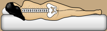 Natural spine position with waterbed mattress Natural spine position with waterbed mattress